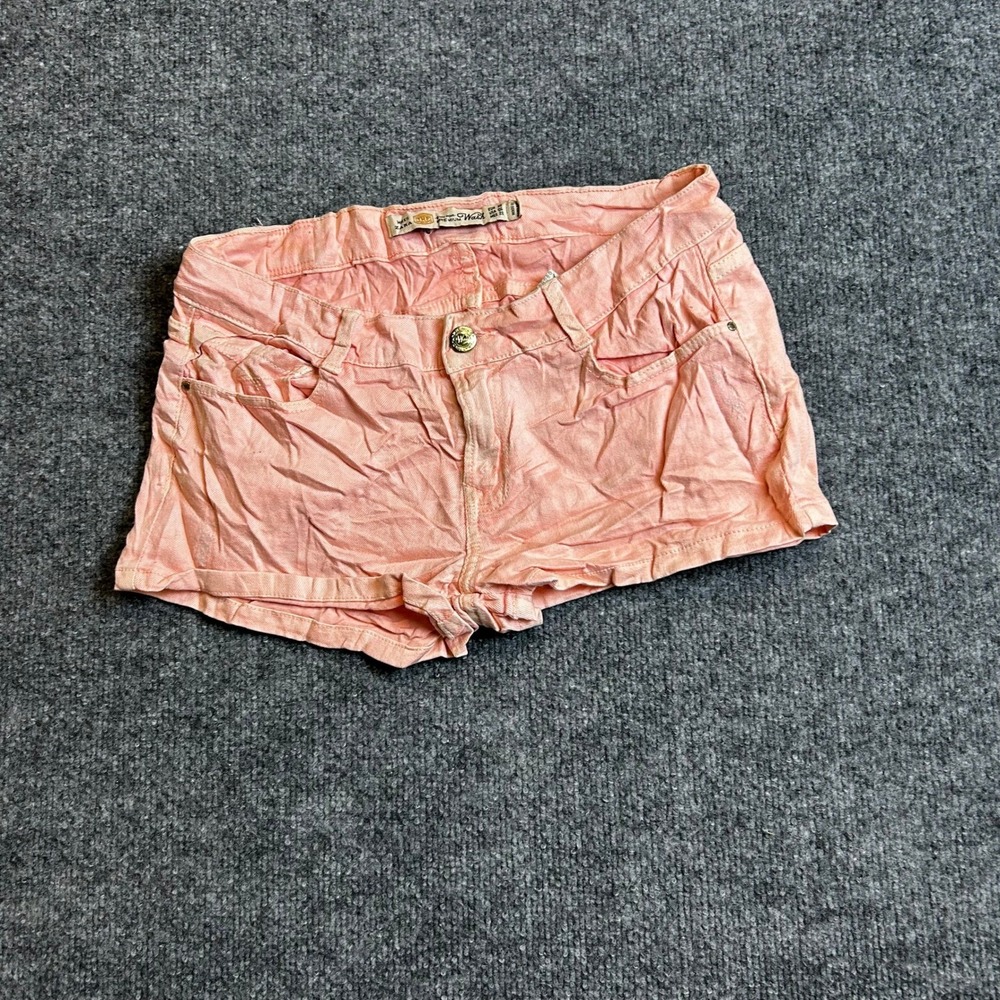 Zara Shorts Womens Size 6 Pink Denim TRF Premium Wash Low Rise Cuffed Summer
